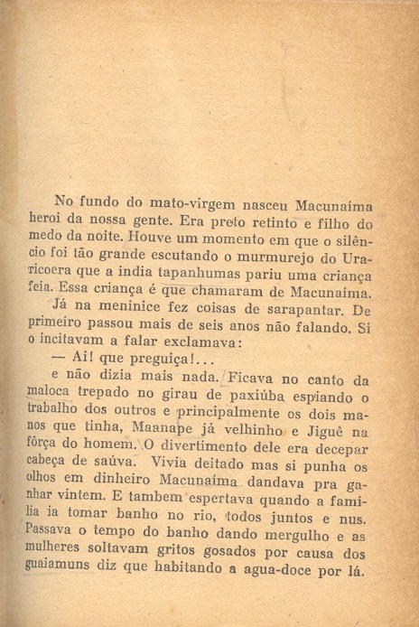 Primeira página do clássico escrito por Mário de Andrade
